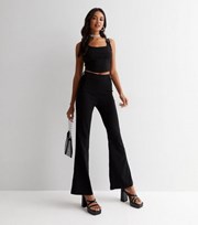 Cameo Rose Black Buckle Wide Leg Trousers